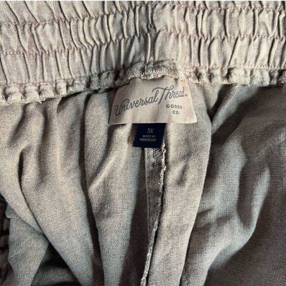 Universal Thread Mid-Rise Linen Blend Utility Pocket Drawstring Brown 4X New! - Picture 7 of 8